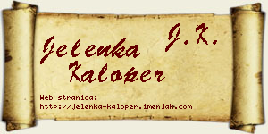 Jelenka Kaloper vizit kartica